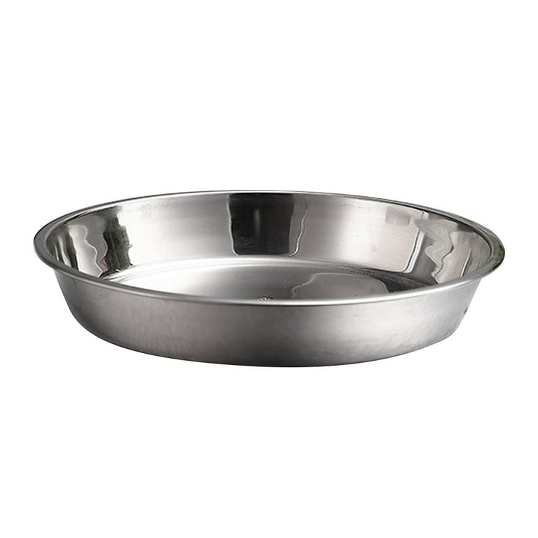 Nuolux Stainless Steel Plates Plate Round Dinner Deep Dish Metal Cake Pan  Baking High Edges Inch11 Dividedeating Big Camping