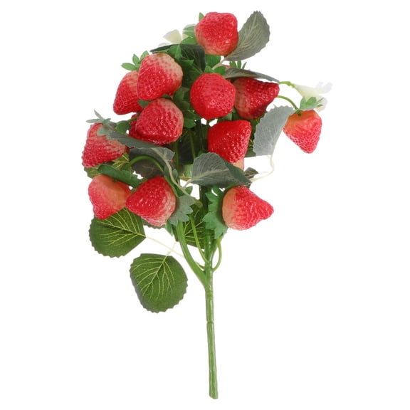 Nuolux Strawberry Artificial Strawberries Decor Faux Fake Plants Fruitbranch Friut Flower Kitchen Picks Stemplastic Flower
