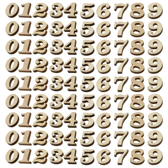 Nuolux Wood Wooden Numbers Number Unfinishedslices Crafts Cutouts Shapes Chips Unpainted Mini Blocks Puzzle Embellishments