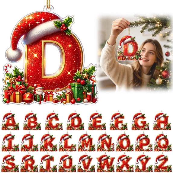 Nuoqisi 10cm Letters Christmas Tree Ornaments, Acrylic Alphabet Hanging ...