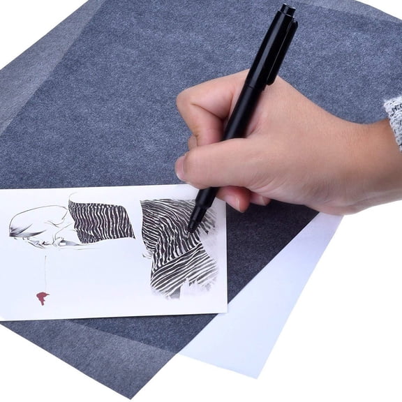 Nuoqisi Black Carbon Paper for Tracing - 50Pcs Graphite Transfer Paper,A4|Use with Tracing Paper, Dark Carbon Copy Paper for Drawing Patterns on Wood,Canvas,Fabric,Artist Lettering&Sketching,As Shown