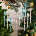 thumbnail image 1 of Nuoqisi Crystal Icicle Christmas Tree Ornaments, Beads Hanging Chandelier Pendants for Christmas Party Wedding Winter Decorations, Blue, 1 of 6