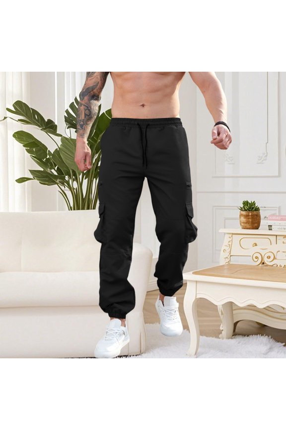 Fashion Solid Utility Cargo Pants Men Multi Pocket for Heavy Duty Work Landscaping Farming Job