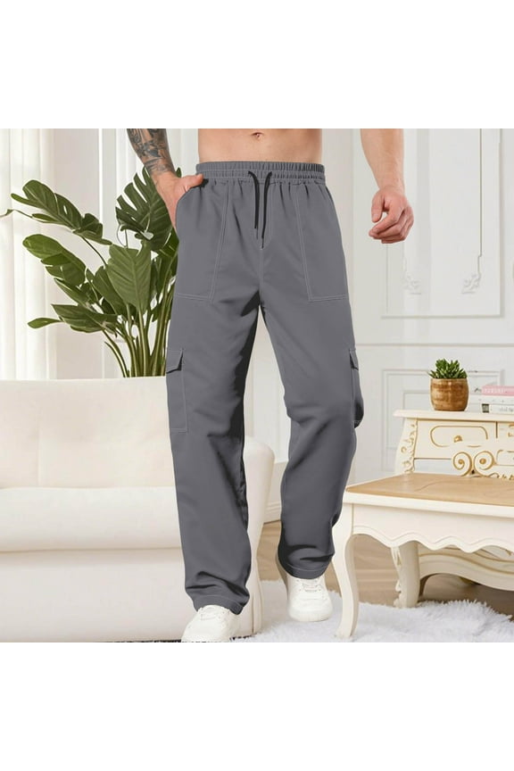 Fashion Solid Work Cargo Pants Men Durable Multi Pocket for Warehouse Industrial Labor Contractor