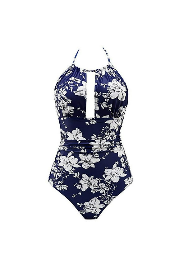 Fashion Women's Print Color Bikini One-Piece Swimsuit - Elegant Design for Stylish Poolside Photos and Summer Relaxation