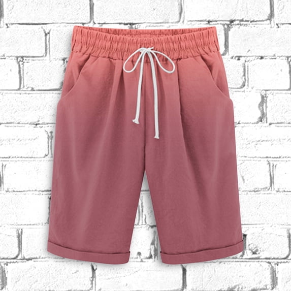 Nuoqisi Men's Cotton Casual Classic Shorts Elastic Waist Summer Beach Lightweight Board Slim-Fit Shorts Beach Sports Running 2026