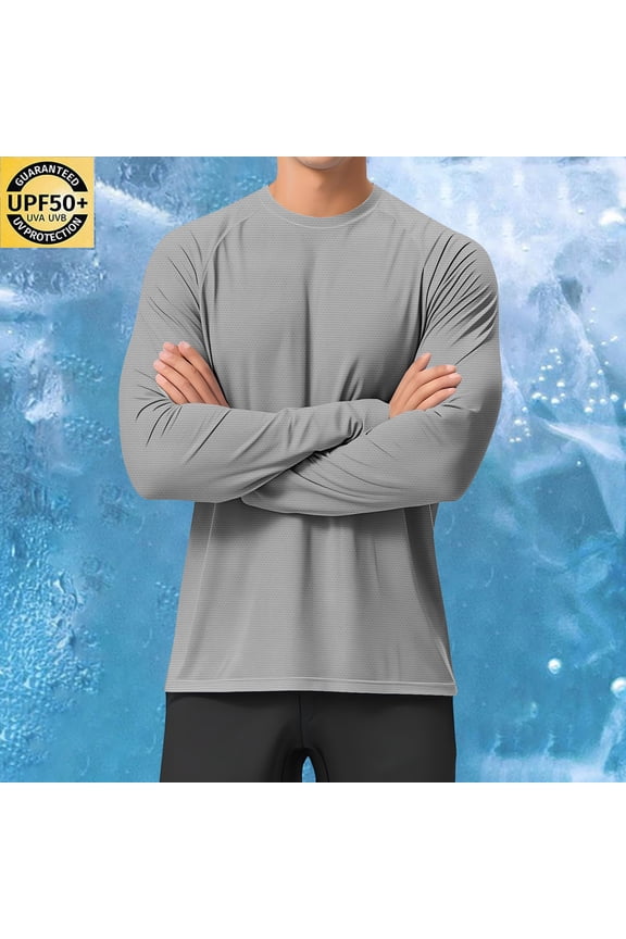 Men's Lightweight Breathable Simple Solid Skin Jacket Sun Protection UV Protection Raglan Long Sleeve Round Neck Top