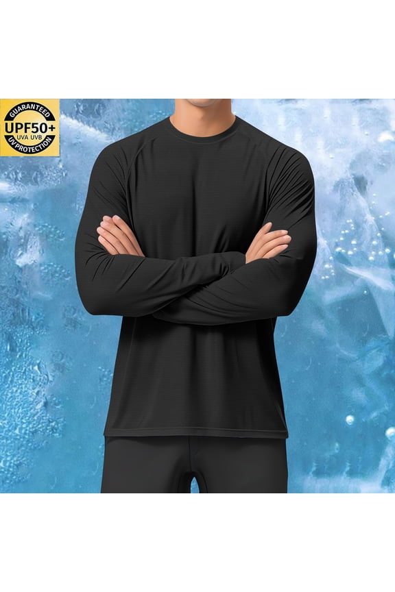 Men's Lightweight Breathable Simple Solid Skin Jacket Sun Protection UV Protection Raglan Long Sleeve Round Neck Top