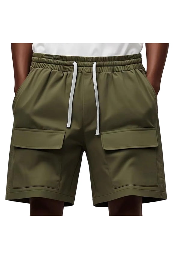 Men's New Solid Color Summer Loose Casual Athletic Multi-Pocket Cargo Shorts - Versatile Beach and Casual Shorts for Outdoor Activities