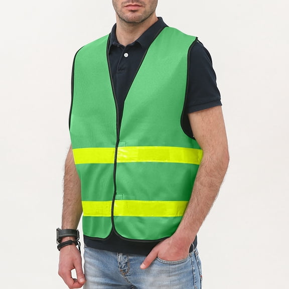 Nuoqisi Men's Reflective Safety Vest for Construction Traffic and Garden - Night Safety Workwear with Pockets, Sleeveless Outdoor Utility Jacket for Job Sites