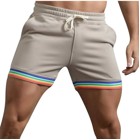 Nuoqisi Men's Regular Tight Fit Gym Shorts Lightweight Bodybuilding Athletic Shorts Elastic Waist Drawstring Knitting Cotton lounge Training Shorts with Pockets 2026