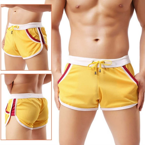 Nuoqisi Men's Solid Color Casual Sport Running Pocket Drawstring Shorts - Athletic Bottoms for Daily Wear