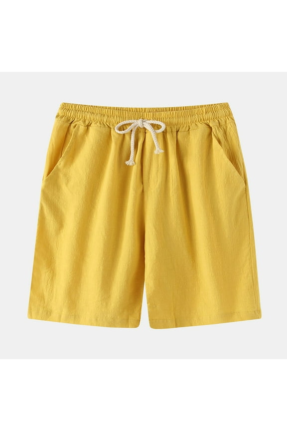 Men's Summer Lightweight Mid Rise Linen Beach Shorts Casual Sport Shorts&nbsp;- Breathable Shorts for Warm Weather Comfort and Relaxed Style