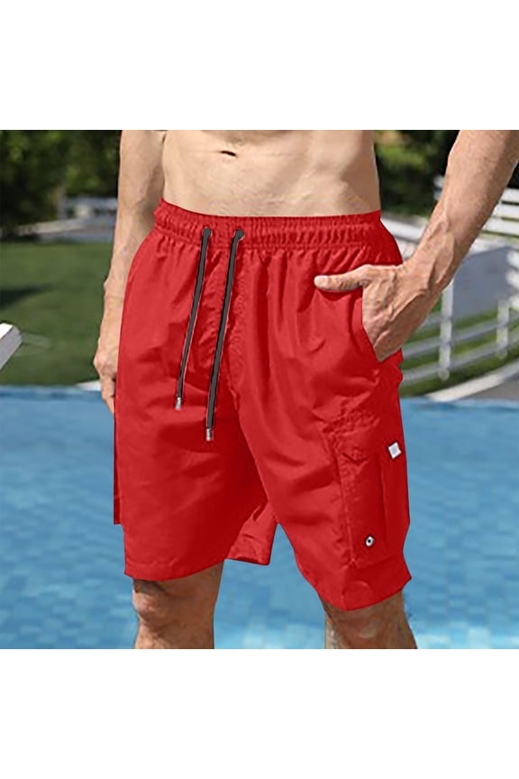 Men's Swim Trunks Quick Dry Board Shorts with Pockets Beach Shorts Bathing Suits for Men - No Mesh Liner 2026