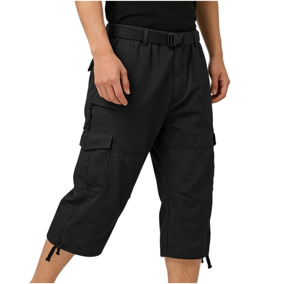 Nuoqisi Mens Cargo Shorts 7 Inch Multi Pocket Button Zipper for Hiking Fishing Camping Outdoor Work Utility Trail