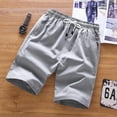thumbnail image 1 of Nuoqisi Mens Casual Shorts Summer Drawstring Cotton Short Golf Vacation Jogger Elastic Waist Short with Pockets, 1 of 3