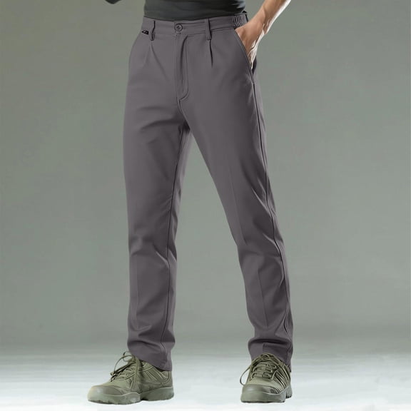Nuoqisi Mens Colorblock Heavy Duty Work Pants Multi Pocket Button Zipper for Outdoor Job Contractor Warehouse Industrial
