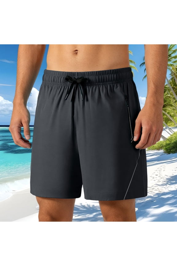 Mens Everyday Solid Athletic Elastic Waist Zipper Pocket Fitness Training Shorts for Gym Running Workout Jogging Crossfit Session Hot Weather Gear