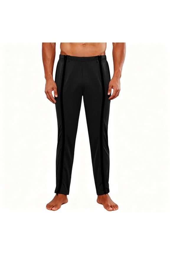 Mens Solid Casual Loose Full Zip Dual Way Zipper Velcro Sweatpants Pockets for Basketball Gym Quick Change