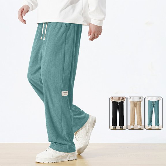 Nuoqisi Mens Solid Corduroy Elastic Drawstring Multi Pocket Utility Cargo Long Trousers for Fall Winter Mountaineering Backpacking Trail Exploration Trip