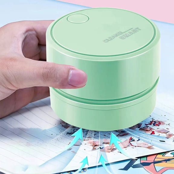Nuoqisi Mini Desktop Vacuum Cleaner for Table Dust , 360 Rotatable, Cleans desk Dust, eraser Crumbs, Great for Home/Office, Ideal Gift , Green