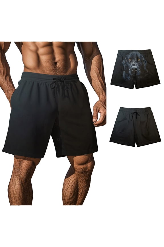 Silly Dog Butt Print Beach Pants Men Elastic Drawstring for Hot Tub Water Park 4th July Party