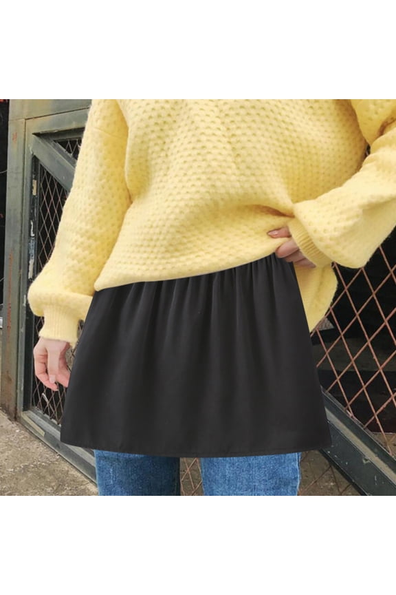 Skirt Extender Women Half Slip Underskirt Mid Waist with Classy Ruffles