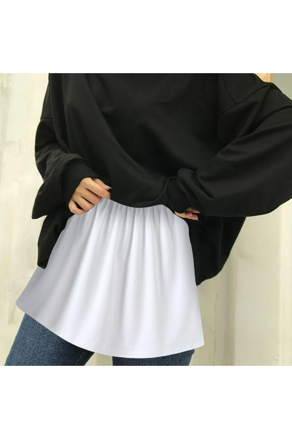 Skirt Extender Women Half Slip Underskirt Mid Waist with Classy Ruffles