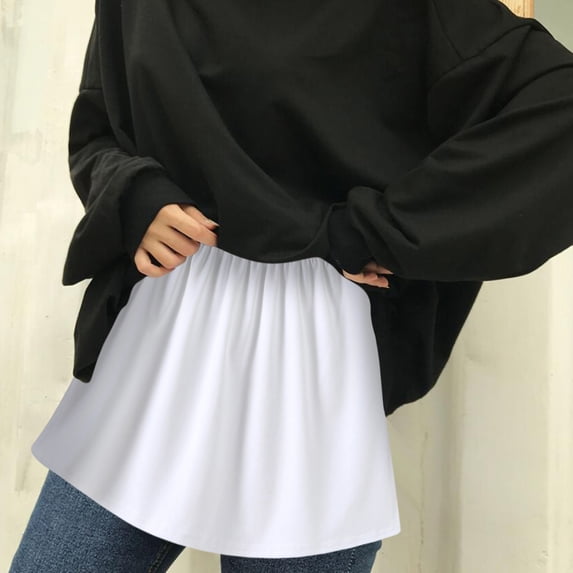 Nuoqisi Skirt Extender Women Half Slip Underskirt Mid Waist with Classy Ruffles