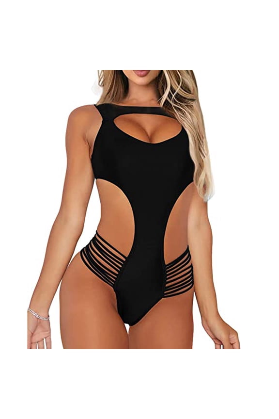 Solid Color Fashion Slimming Backless One-Piece Swimsuit with Triangle Bottoms - Flattering Fit for Body Confidence
