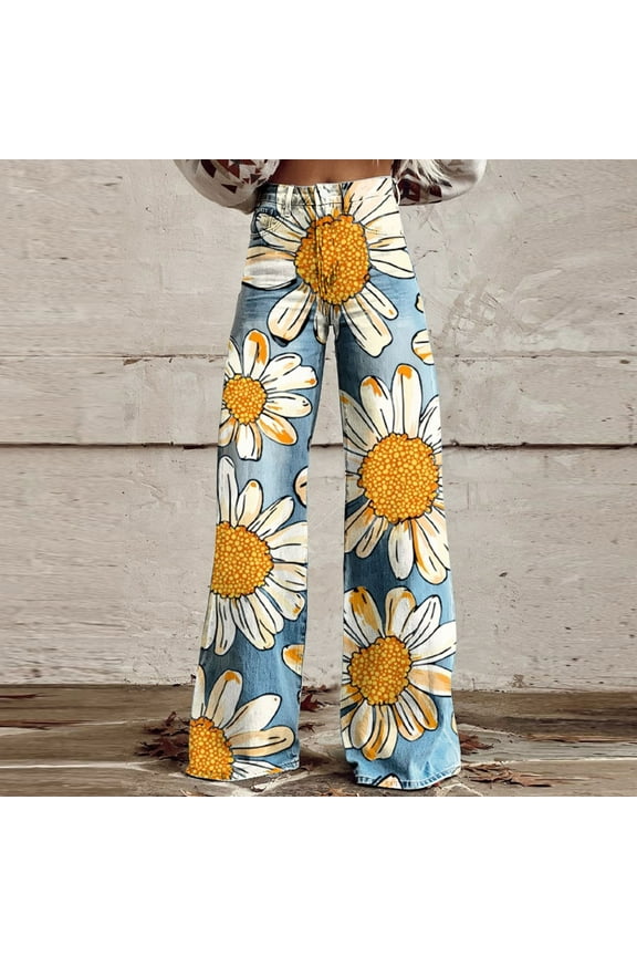 Streetwear Flower Jeans Pants for Women Street Y2k Fitted Fashion Denim Trousers with Pockets 2026