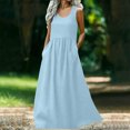 thumbnail image 1 of Nuoqisi Summe Sleeveless Maxi Dresses for Women 2026 Spring Wedding Guest A Line Tank Elegant Flowy Beach Long Sundress with Pockets, 1 of 7
