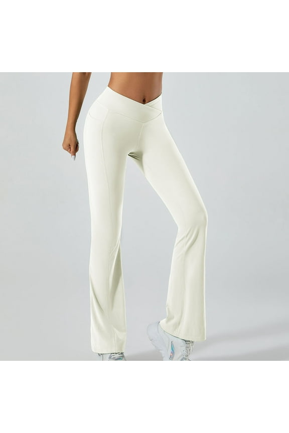 Summer Crossover Leggings - High Waist V Cross Bootcut Bottoms Yoga Pants for Women 2026