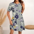 thumbnail image 1 of Nuoqisi Summer Dresses for Womens Casual Fashion Elegant Midi Dresses Short Sleeve Round Neck Loose Fitted A-Line Dress 2026, 1 of 5