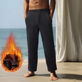 thumbnail image 1 of Nuoqisi Summer Men's Casual Fashion Solid Color Drawstring Elastic Waist Pants Black 40, 1 of 9