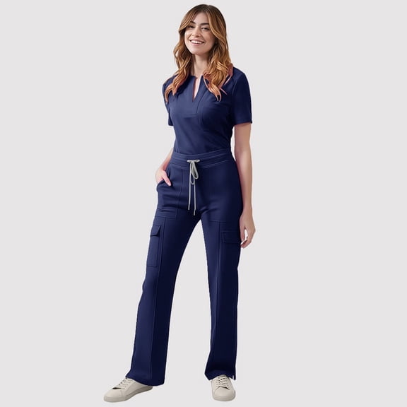 Nuoqisi Surgical 2 Pieces Sets with Drawstring, Women's Medical Suit, Loose Fitted,Solid,Soft, Suitable for Doctors, Nurses, Workers S-2XL