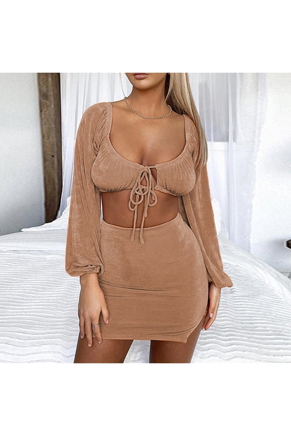 Two Piece Skirt Set Shirt and Skirt Set for Women Going Out Sets Club Outfits Cute 2 Piece Sets Fashion Rave Mini Skirt