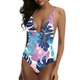 thumbnail image 1 of Nuoqisi Women Swimsuit One Piece Bathing Suits Tummy Control Fashion Deep V Neck Padded Push Up Swimwear Monokini, 1 of 3