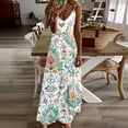 thumbnail image 1 of Nuoqisi Women's 2026 Lightweight Summer Wedding Guest Beach Vacation Casual V Neck Flowy Maxi Dress, 1 of 5