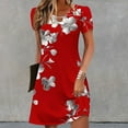 thumbnail image 1 of Nuoqisi Women's Casual A-Line Dresses Summer Floral Tshirt Dress Short Sleeve Mini Dress Flowy Sundresses, 1 of 5