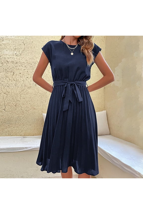 Women's Cocktail Dresses, Formal Wedding Guest Modest Church Vintage Tea Party Midi Evening Dress 2026