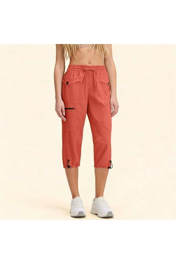 Women's Comfortable 7/8 Length Outdoor Active Casual Pants Multi-Pocket Cargo Bottoms&nbsp;- Functional Utility Wear for Hiking Adventures