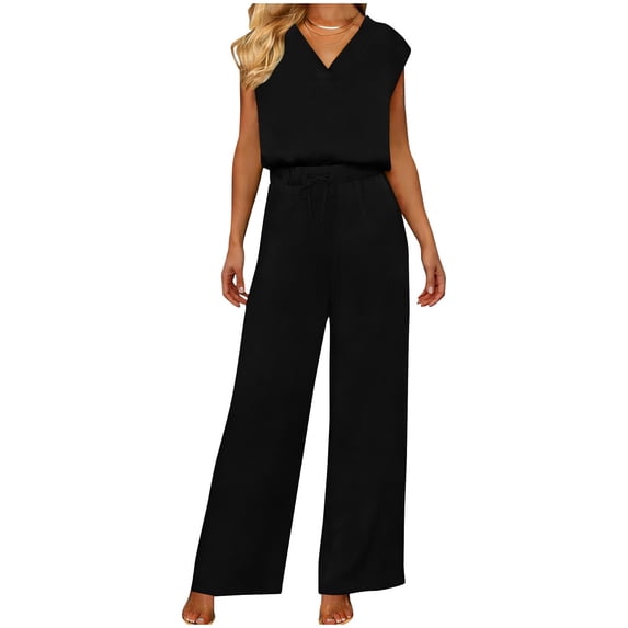Nuoqisi Women's Fashion Solid Color Loose V-Neck Short Sleeve Pocket Pants Set - Coordinated Casual Outfit for Everyday Wear and Street Style Comfort