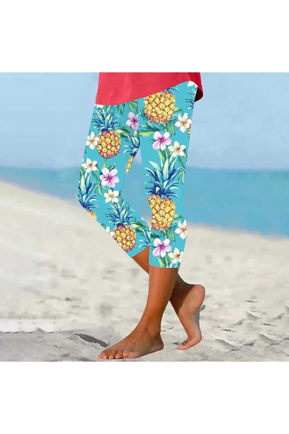 Women's High Waisted Yoga Capris, Slim Fitted Tummy Control Non See Through Workout Athletic Running Capri Leggings