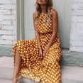 thumbnail image 1 of Nuoqisi Women's Polka Dot Print Round Neck Maxi Dress - Classic Pattern Design for Various Occasions and Timeless Style, 1 of 5