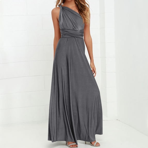 Nuoqisi Women's Solid Color Versatile Multi-Strap Cross Back Sexy Bandage Long Dress Gown - Adjustable Silhouette with Multiple Styling Options for Formal Events