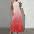 thumbnail image 1 of Nuoqisi Women's Spring Summer Gradient Fashion Backless Halter Strap A-Line Maxi Dress - Flowing Long Dress with Open Back, 1 of 9