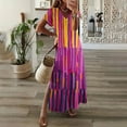 thumbnail image 1 of Nuoqisi Women's Spring Summer V-Neck Solid Color Hem Slit Casual Long Dress - Elegant Maxi Silhouette with Side Detail for Seasonal Versatility, 1 of 3