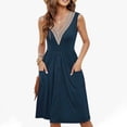 thumbnail image 1 of Nuoqisi Women’s Summer Floral Dress - Sleeveless V-Neck A-Line Sundress Casual Spring Dress with Pockets, 1 of 6