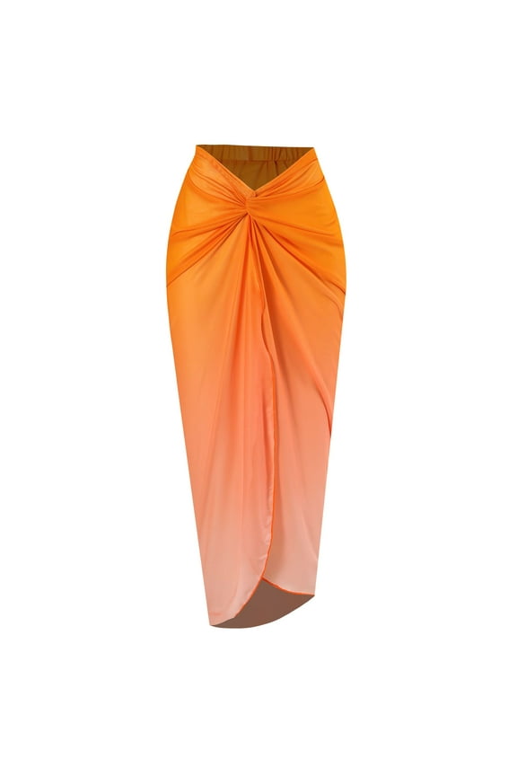 Women's Vintage Solid Color Modest Skirt Set - Two Piece Swimwear with Beach Skirt